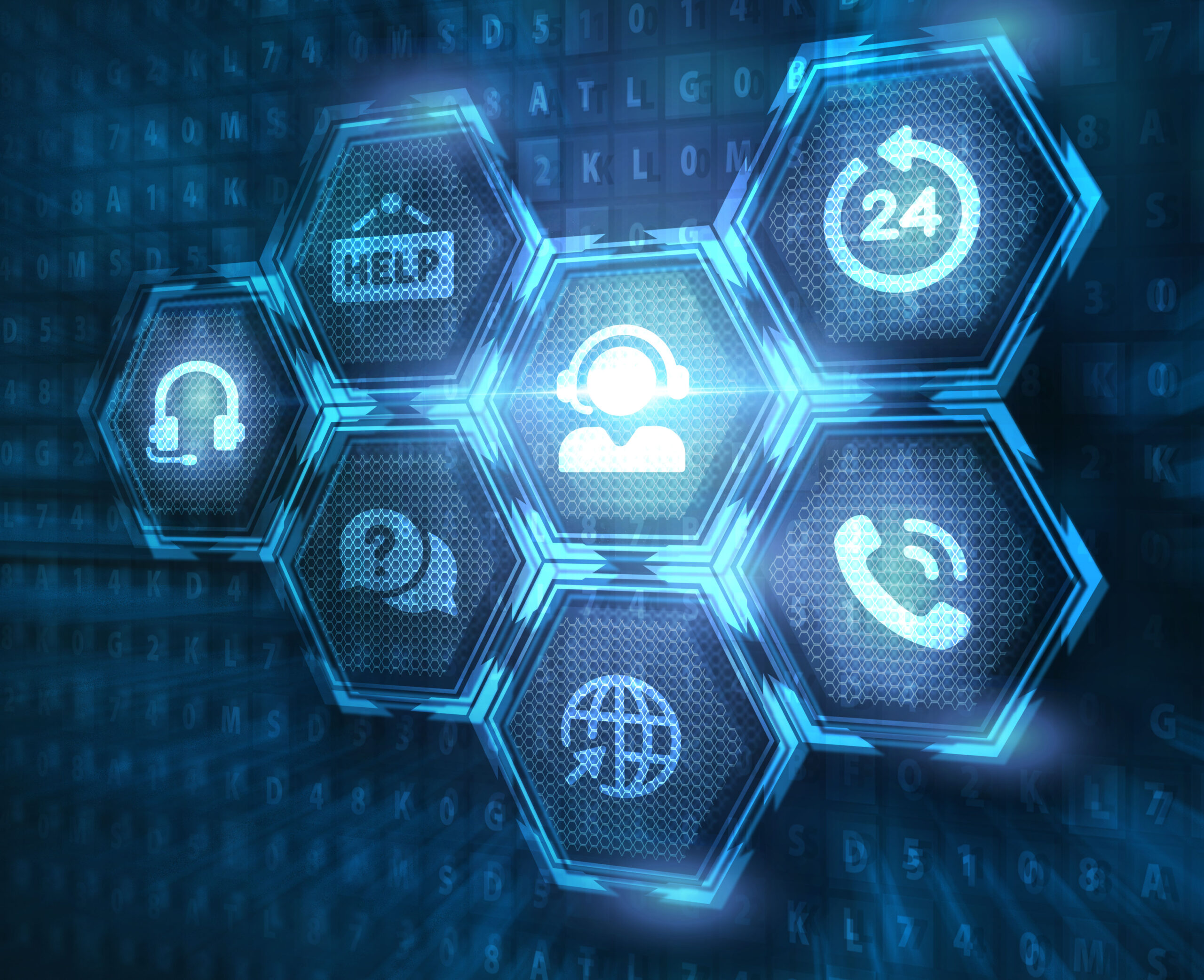 Business, Technology, Internet and network concept. Technical Support Center customer service.